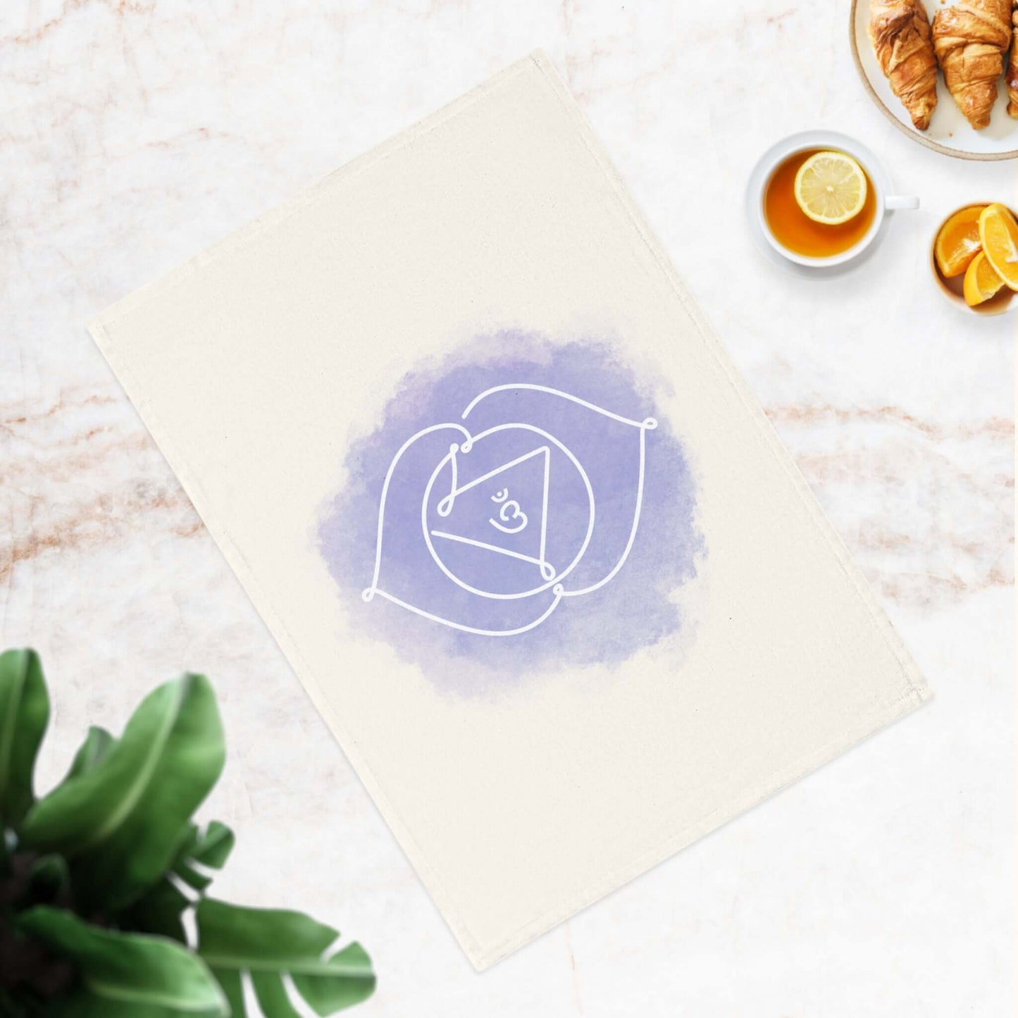 Ajna Chakra kitchen towel made from 100% organic cotton, perfect for aligning your spiritual energy in the kitchen.