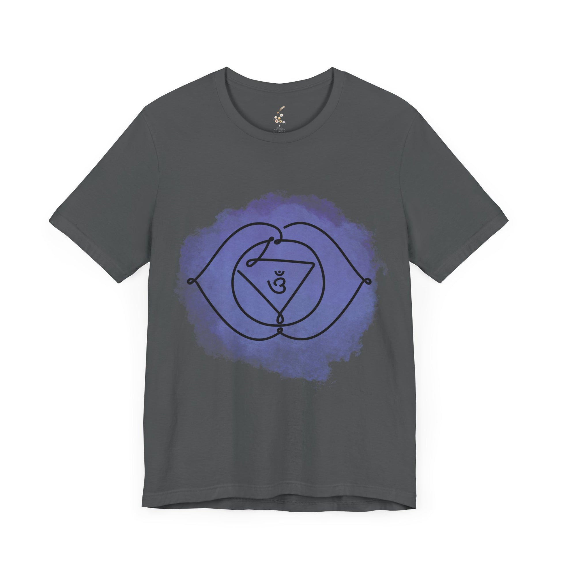  Asphalt gray Ajna Chakra t-shirt for vision and self-awareness.