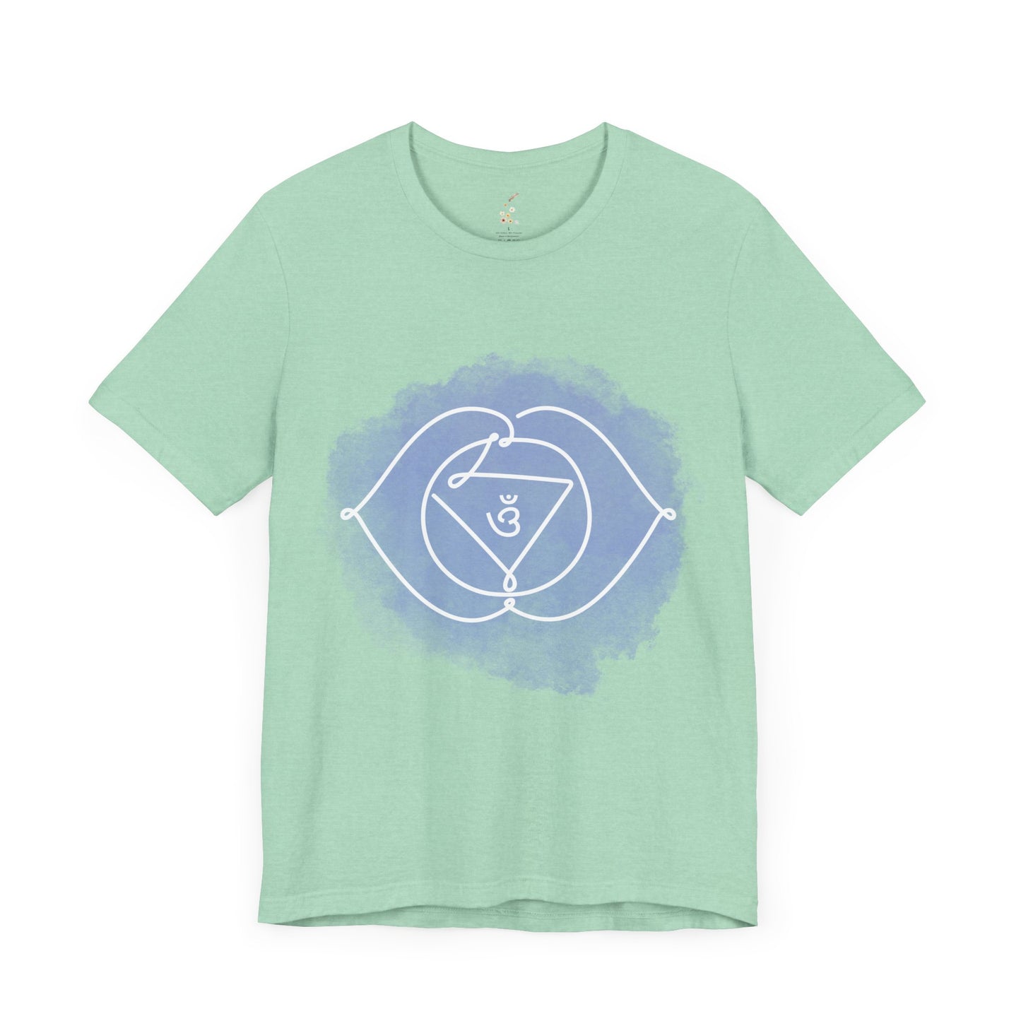 Heather mint Ajna Chakra t-shirt emphasizing clarity and foresight.