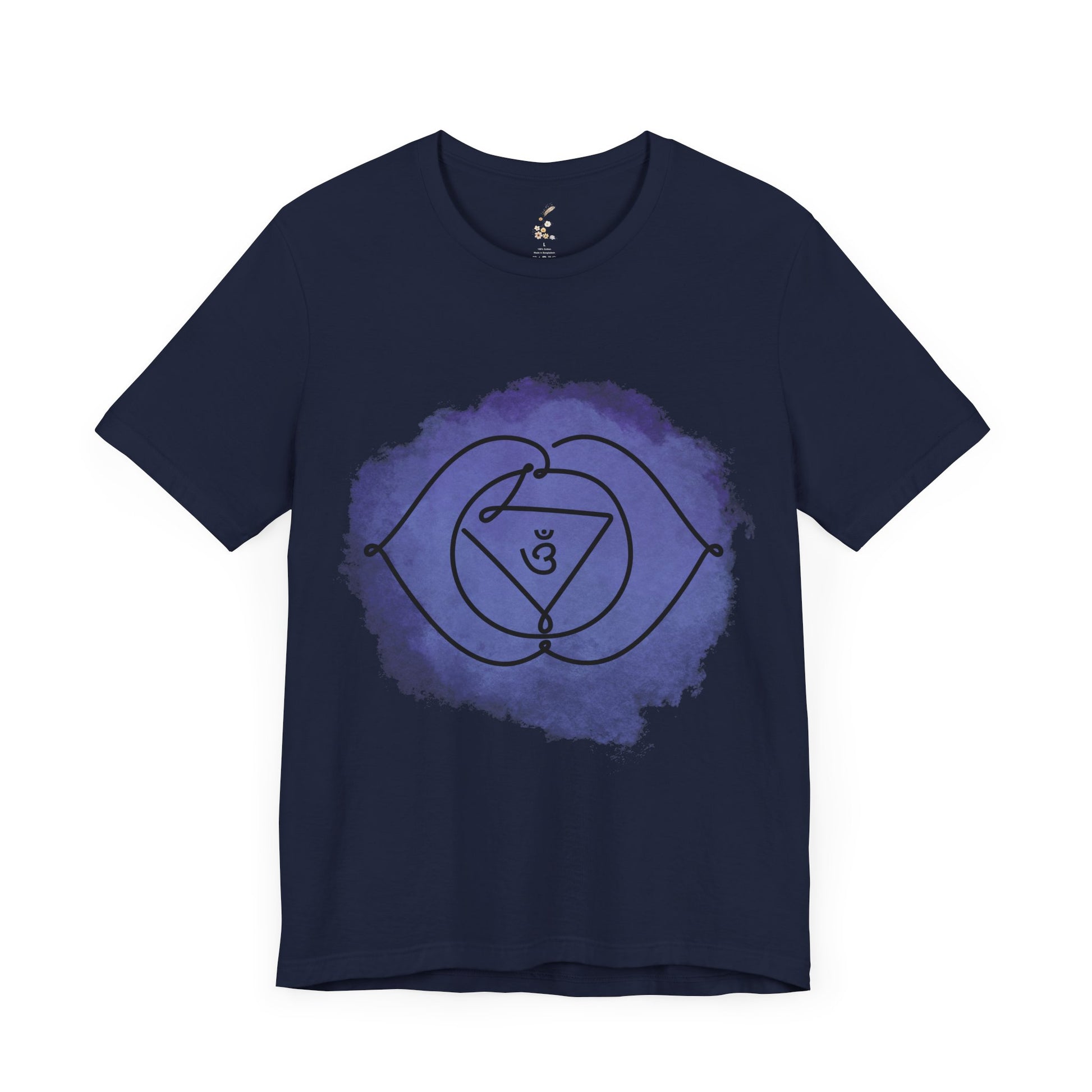  Navy blue Ajna Chakra t-shirt symbolizing focus and clarity.