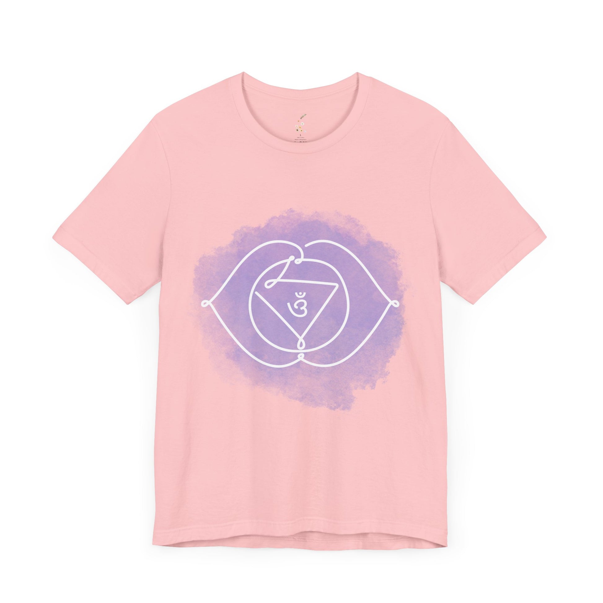 Pink Ajna Chakra t-shirt for spiritual clarity and inner vision.