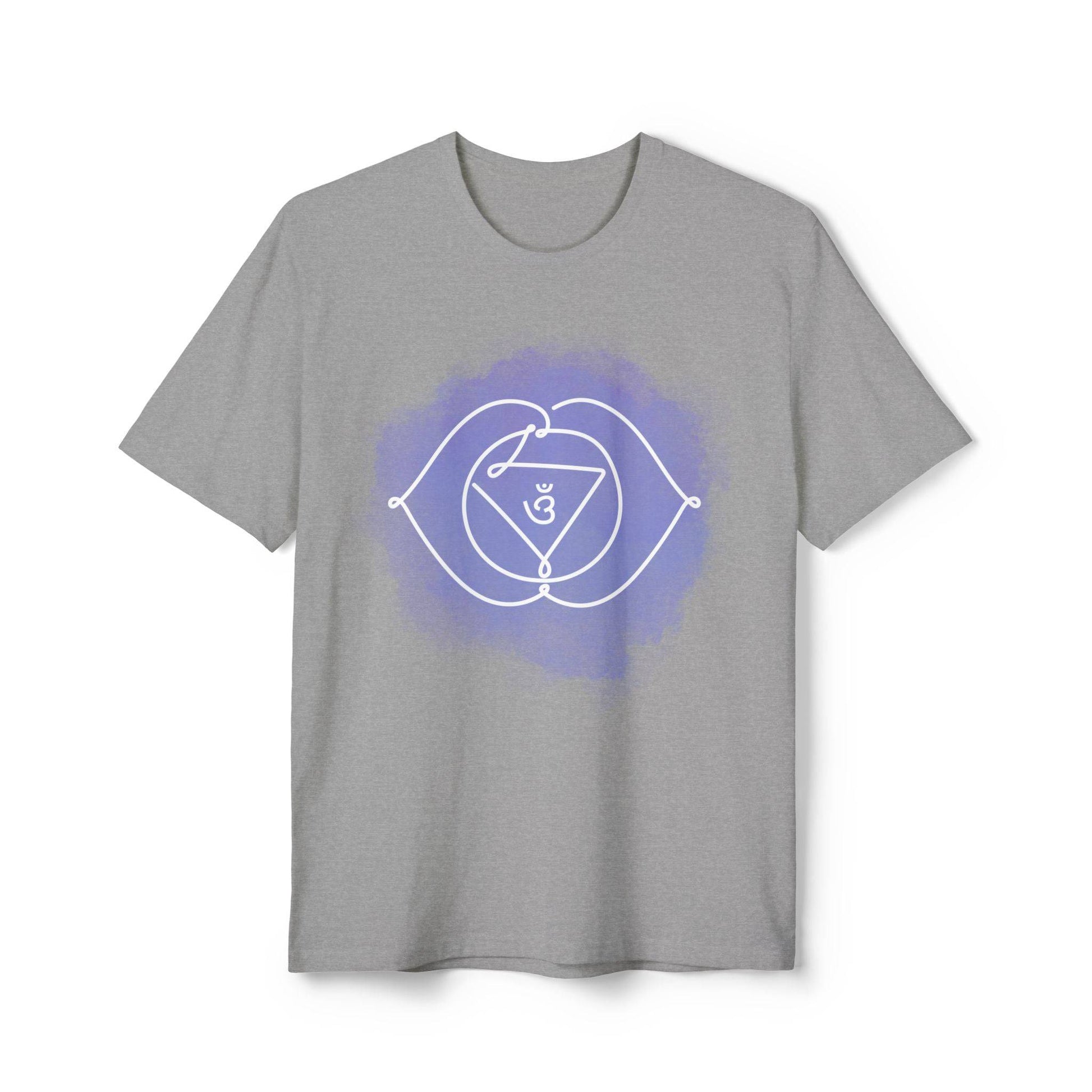 Tag-free neck label on the Ajna Chakra T-Shirt ECO-friendly Unisex for irritation-free wear, crafted with carbon-neutral and eco-friendly materials.