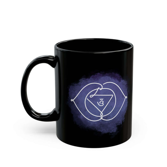 Black Ceramic Mug with Ajna Chakra Print for intuition and inner wisdom