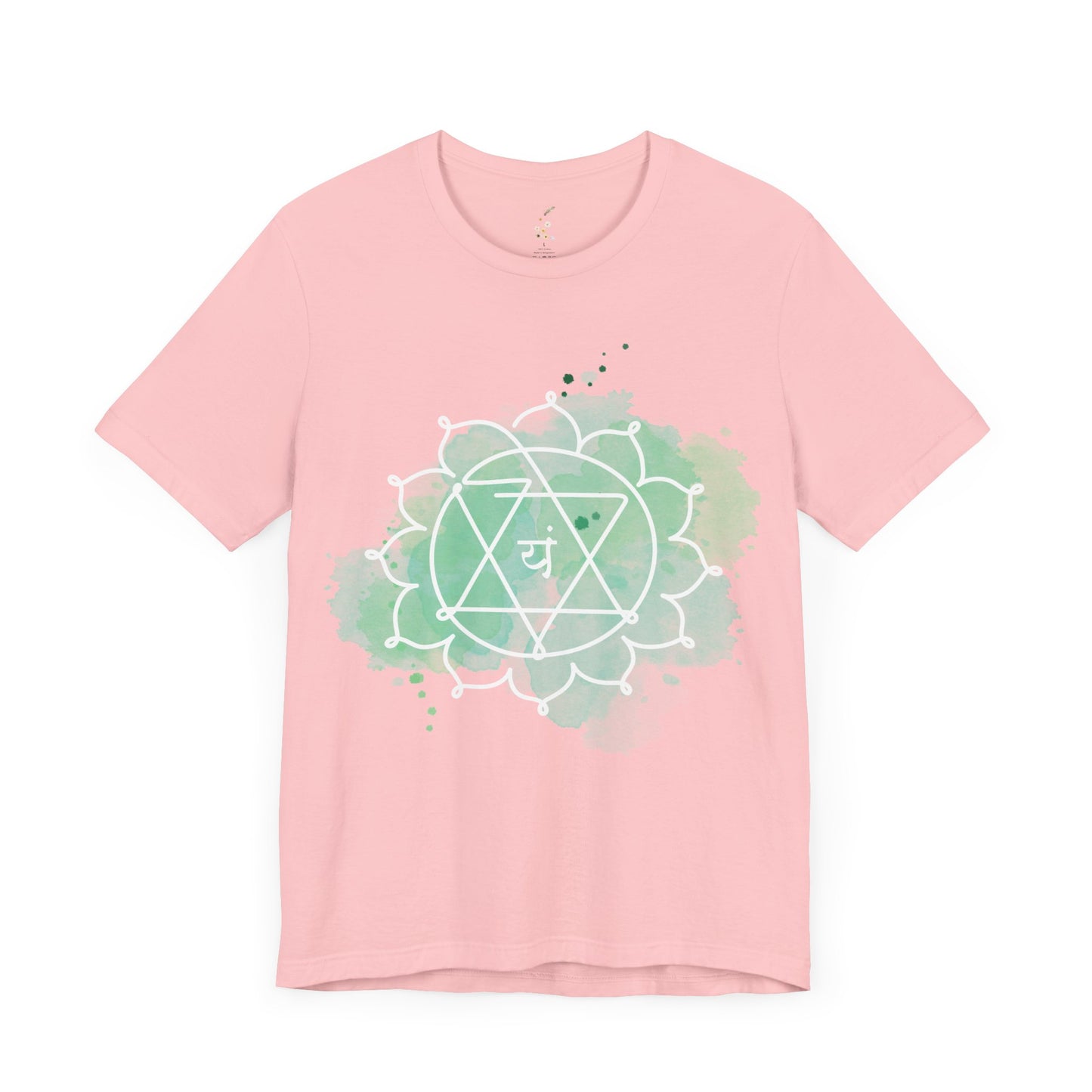 Light pink Anahata Chakra t-shirt for opening the heart and spreading love.
