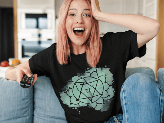 Anahata Chakra T-Shirt ECO-friendly Unisex, made from 100% recycled materials, perfect for heart-centered energy and sustainable style.