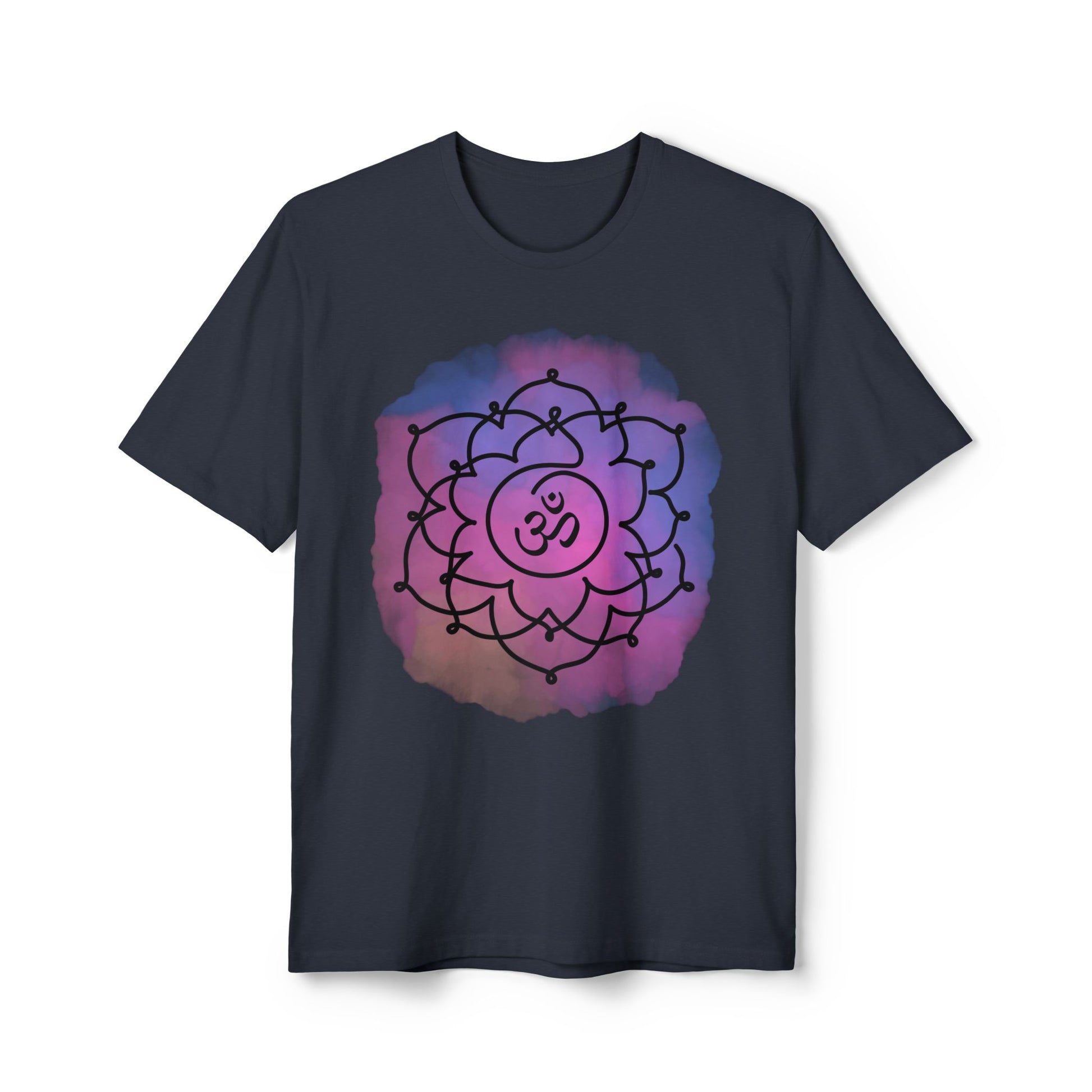 Crown Chakra t-shirt for yoga and meditation, crafted from recycled cotton and polyester.