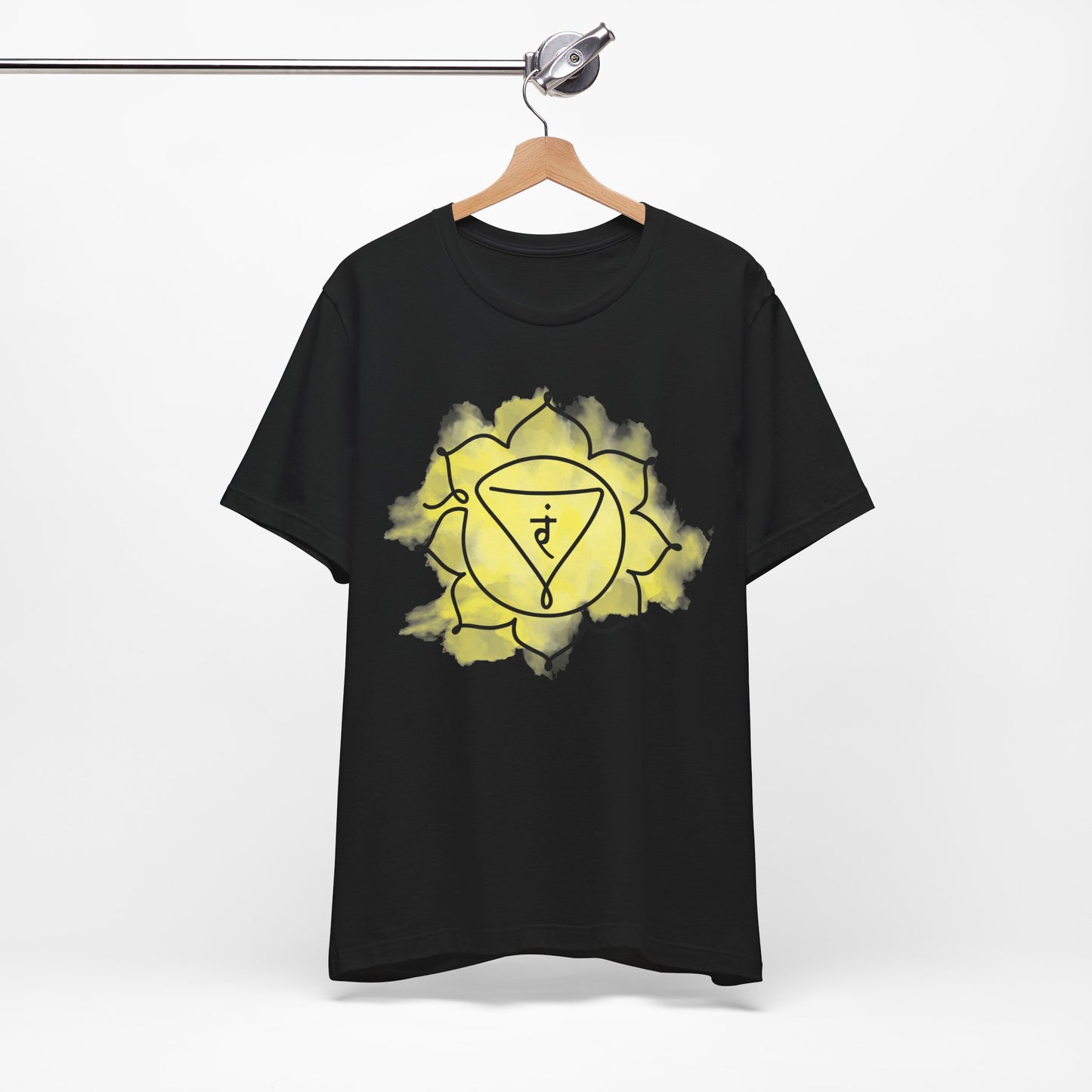  Manipura Chakra t-shirt by Inkasis, crafted for European markets, symbolizing personal power, confidence, and inner strength.
