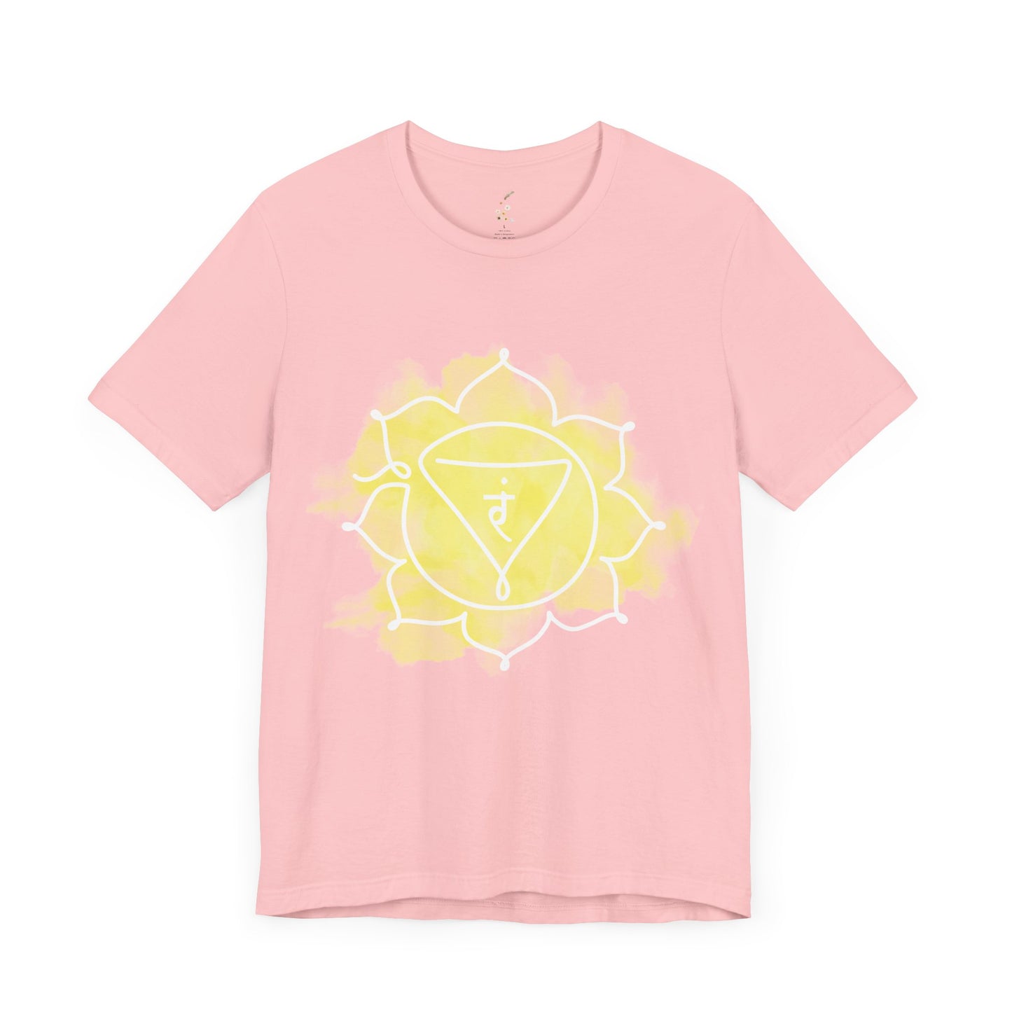 Light pink Manipura Chakra t-shirt for energy and self-confidence.