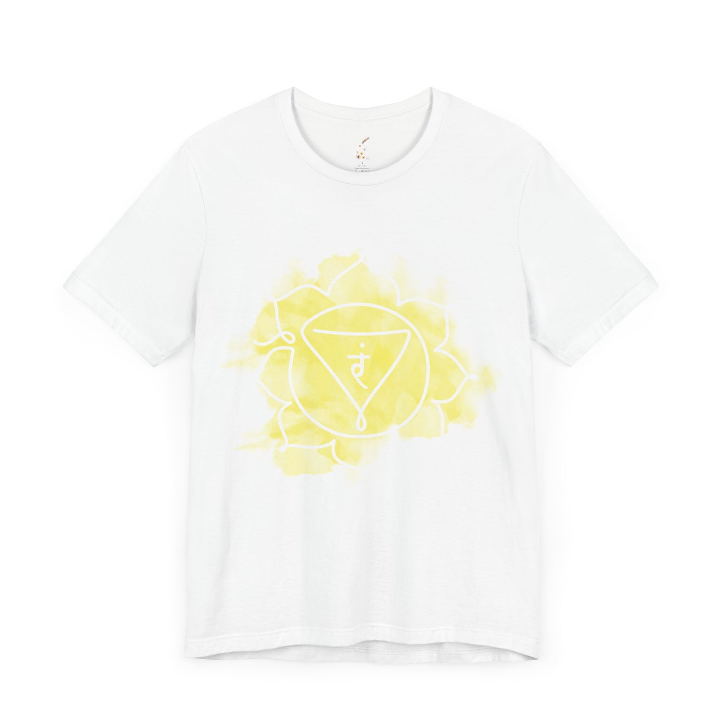 White Manipura Chakra t-shirt symbolizing personal power and confidence.