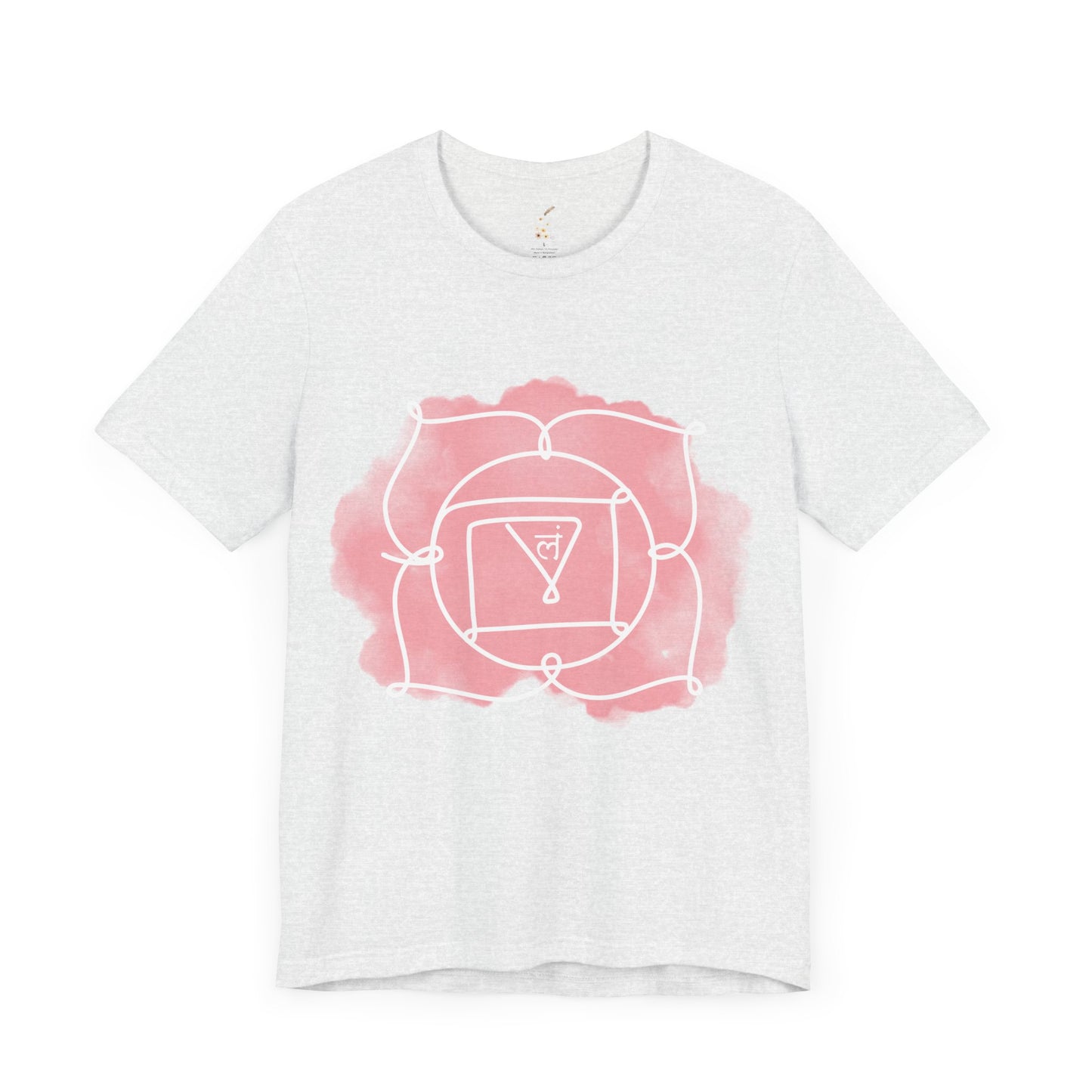  Light ash gray Muladhara Chakra t-shirt for grounding and security.