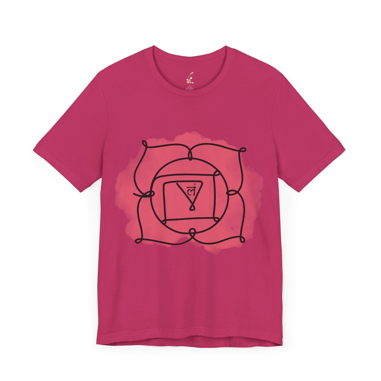 Berry Muladhara Chakra t-shirt highlighting rooted energy and balance.