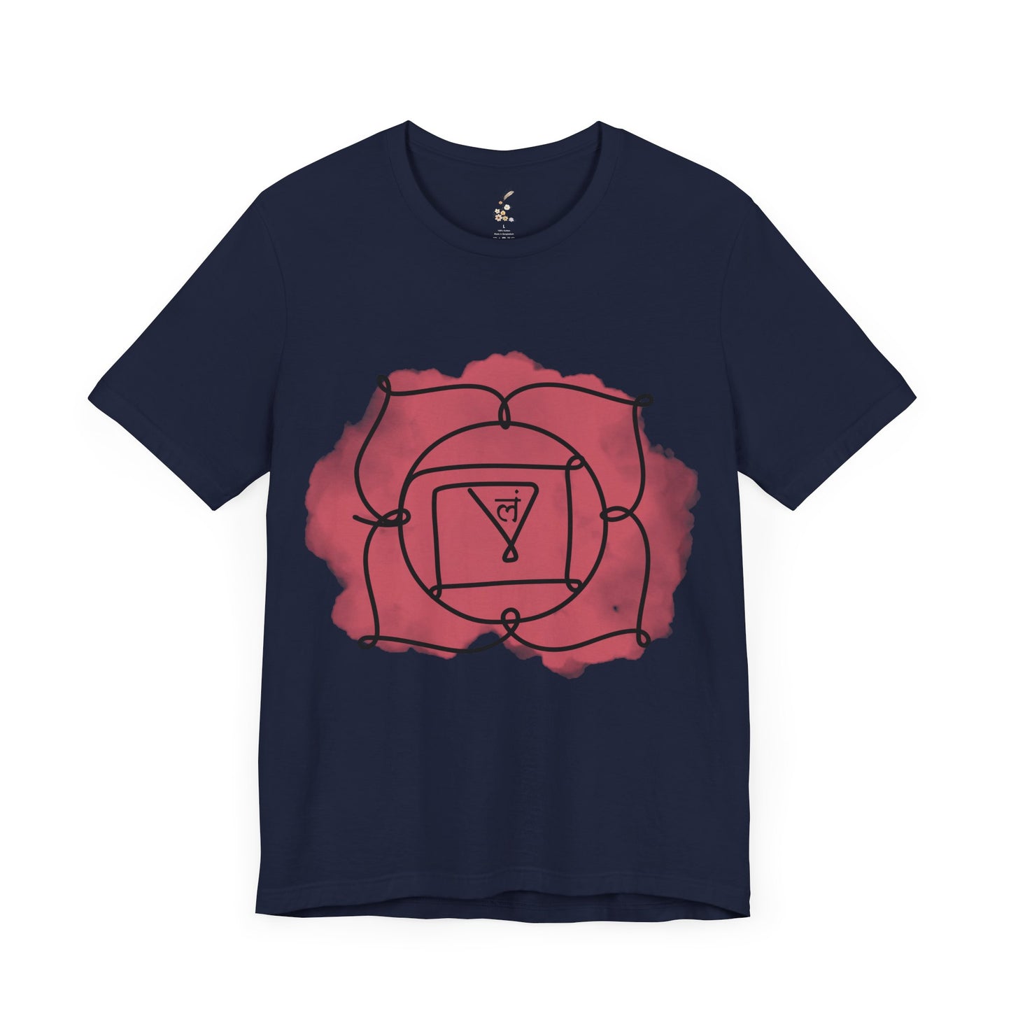  Navy blue Muladhara Chakra t-shirt for grounding and foundational energi