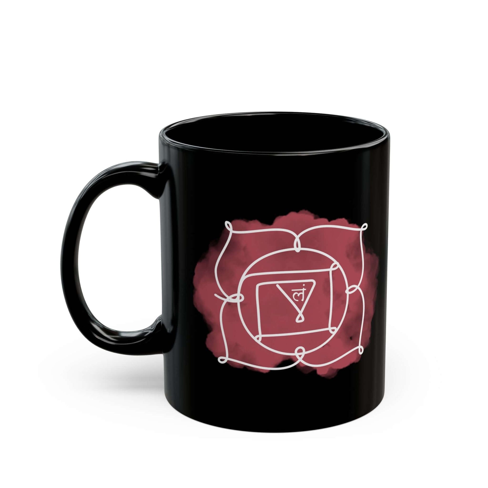 Black Muladhara Chakra Mug for stability and grounding energy
