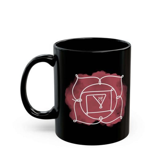 Black Muladhara Chakra Mug for stability and grounding energy