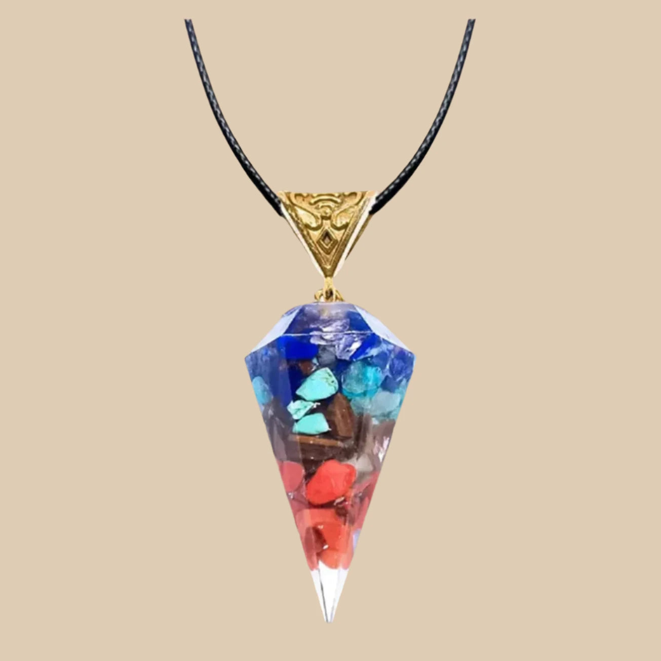 Beautifully crafted moon and star pendant on a chakra stones necklace  perfekt spiritual practices.  