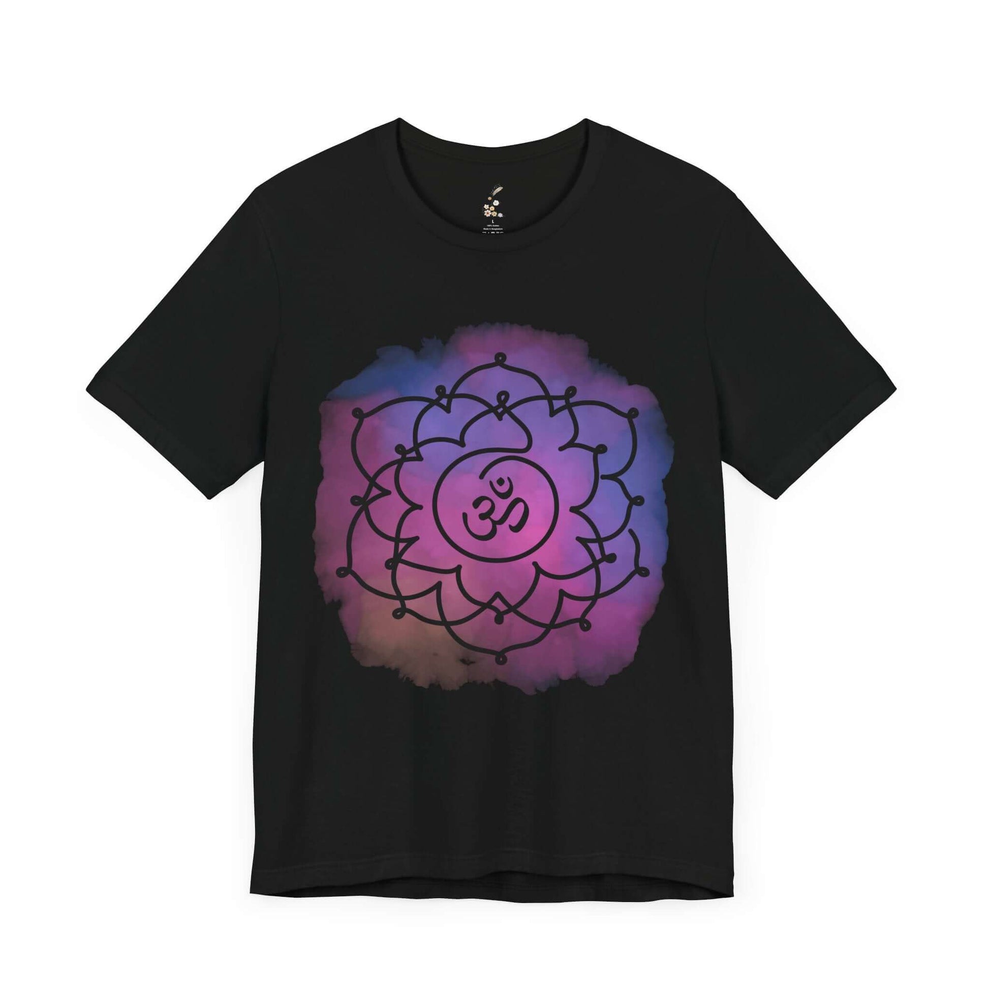  Black Sahasrara Chakra t-shirt by Inkasis emphasizing divine connection and higher awareness, perfect for Europe.