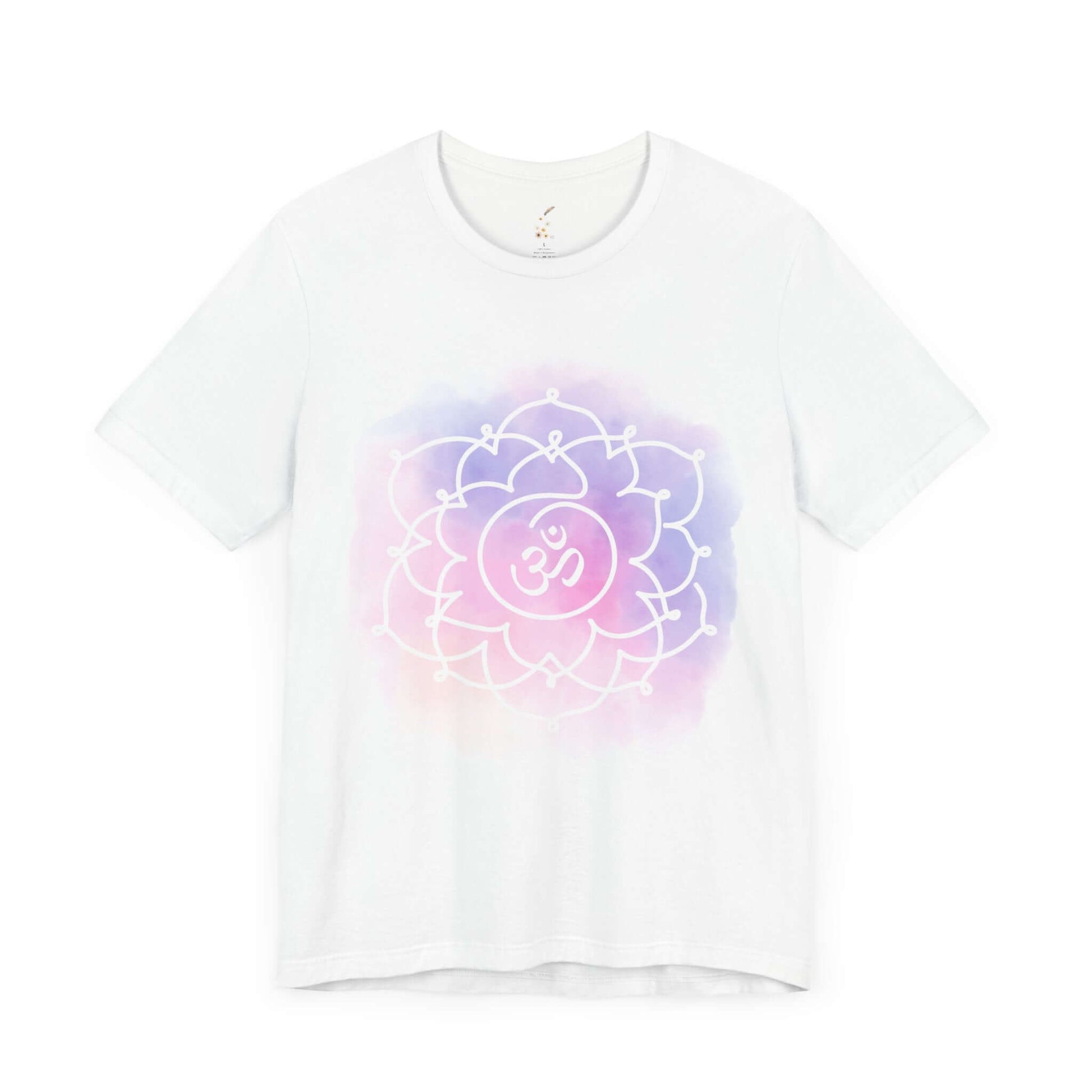  White Sahasrara Chakra t-shirt by Inkasis symbolizing spiritual enlightenment and divine connection, perfect for European customers.