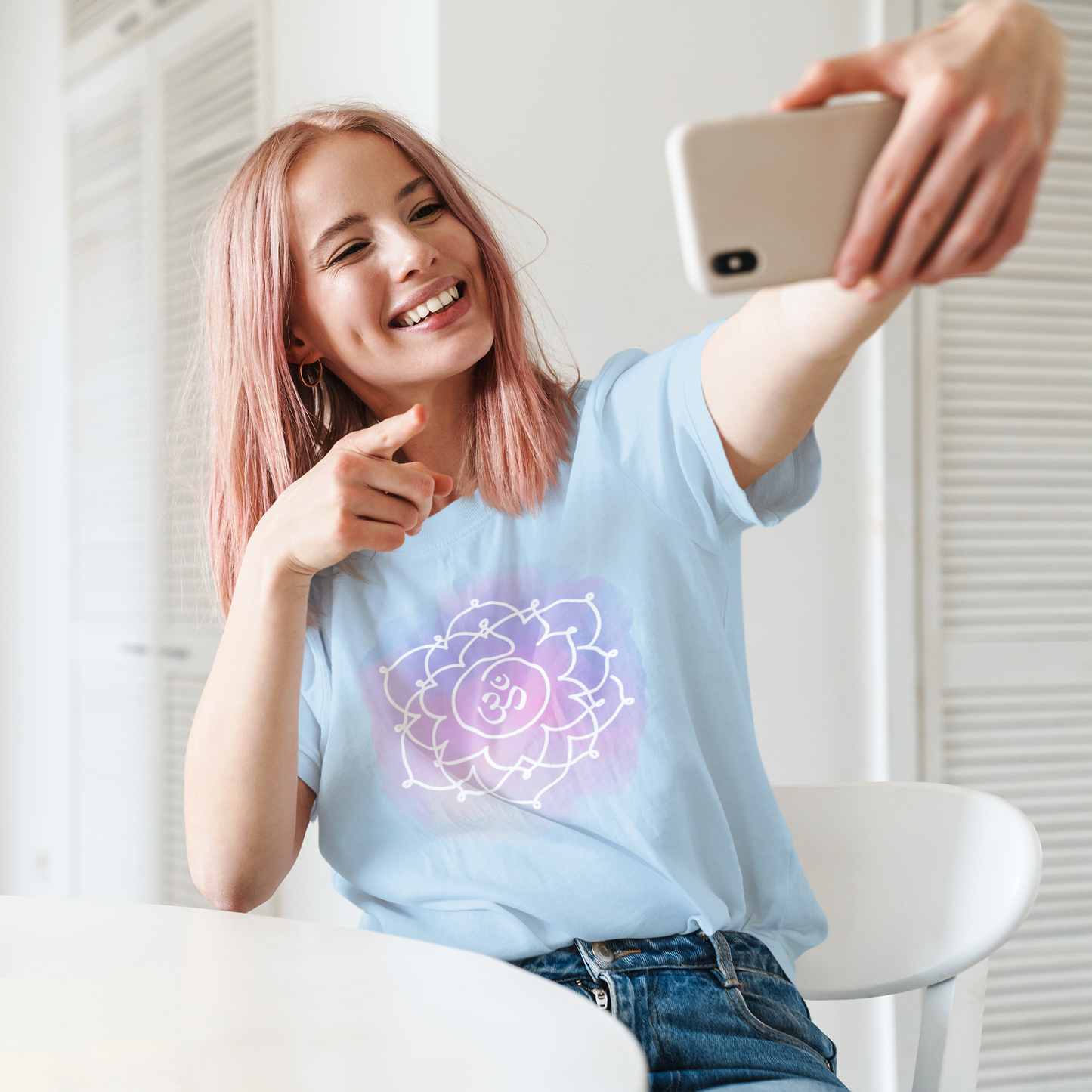 Sahasrara Chakra Unisex T-Shirt made from 100% recycled materials for spiritual awareness.