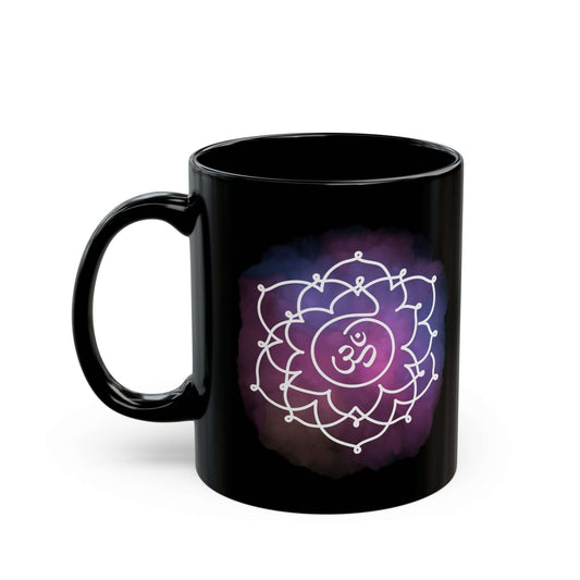 Violet ceramic Sahasrara Chakra Mug for spiritual connection and mindfulness.