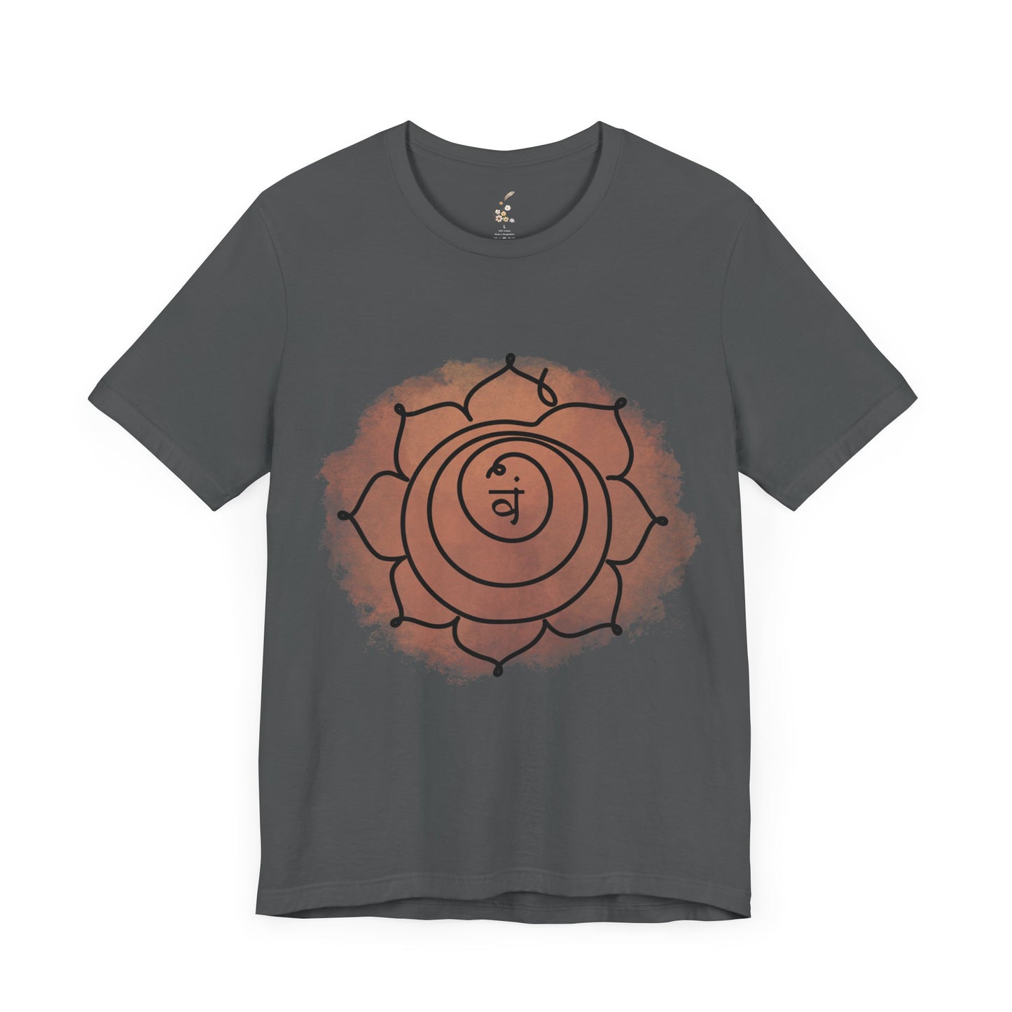  Asphalt gray Svadhisthana Chakra t-shirt for emotional balance and creative expression.