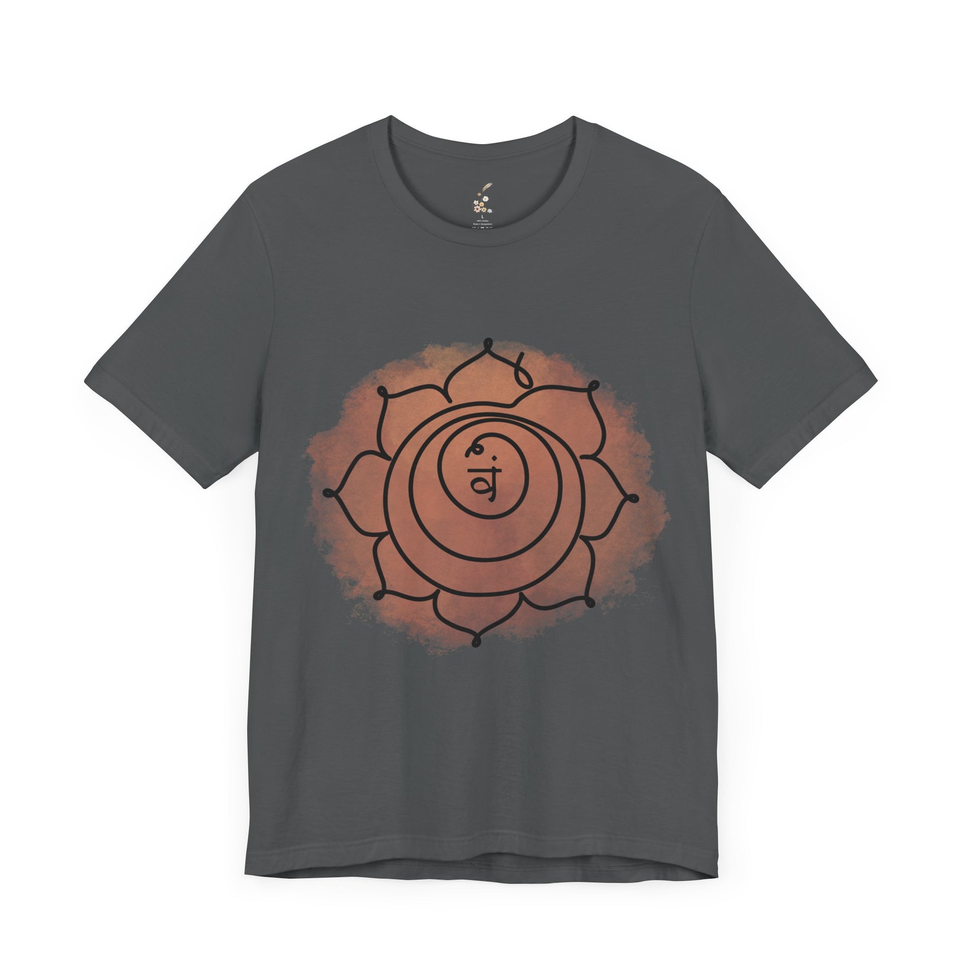  Asphalt gray Svadhisthana Chakra t-shirt for emotional balance and creative expression.