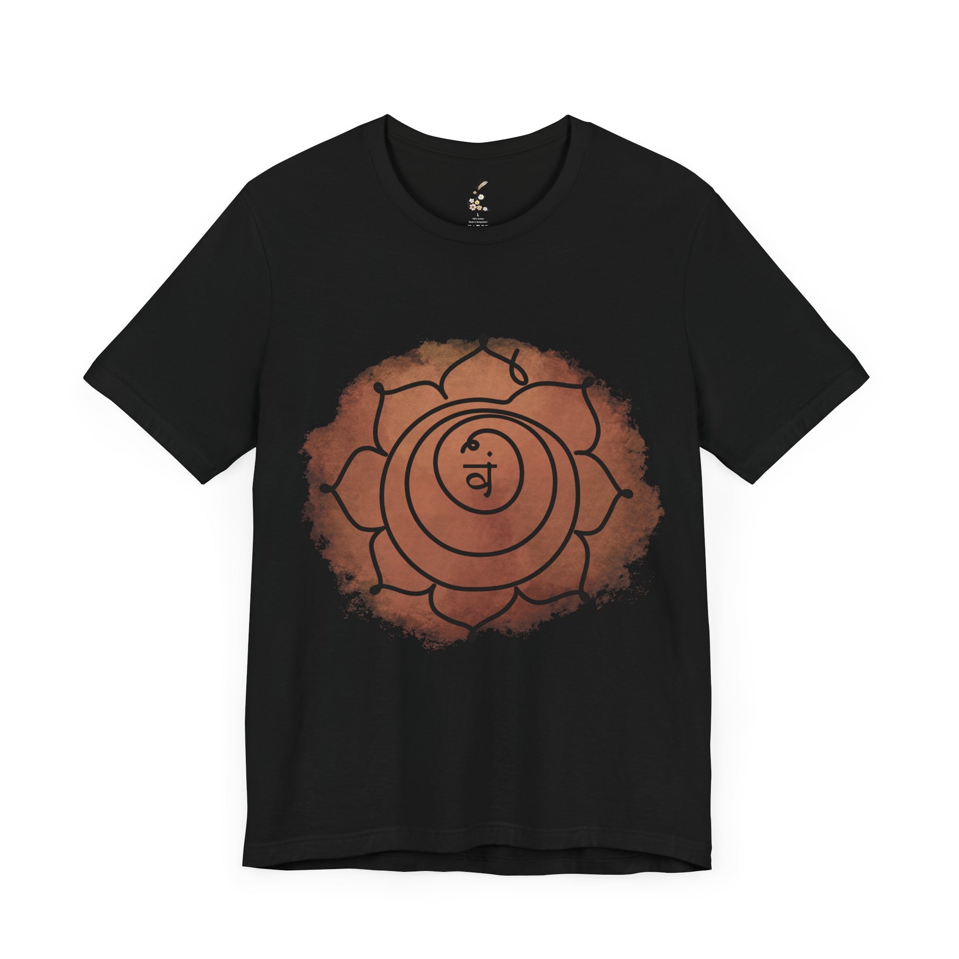  Black Svadhisthana Chakra t-shirt symbolizing emotional balance and creative energy.