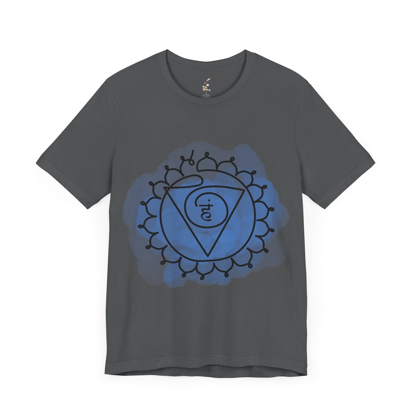 Asphalt gray Vishuddha Chakra t-shirt for finding your true voice and speaking your truth.