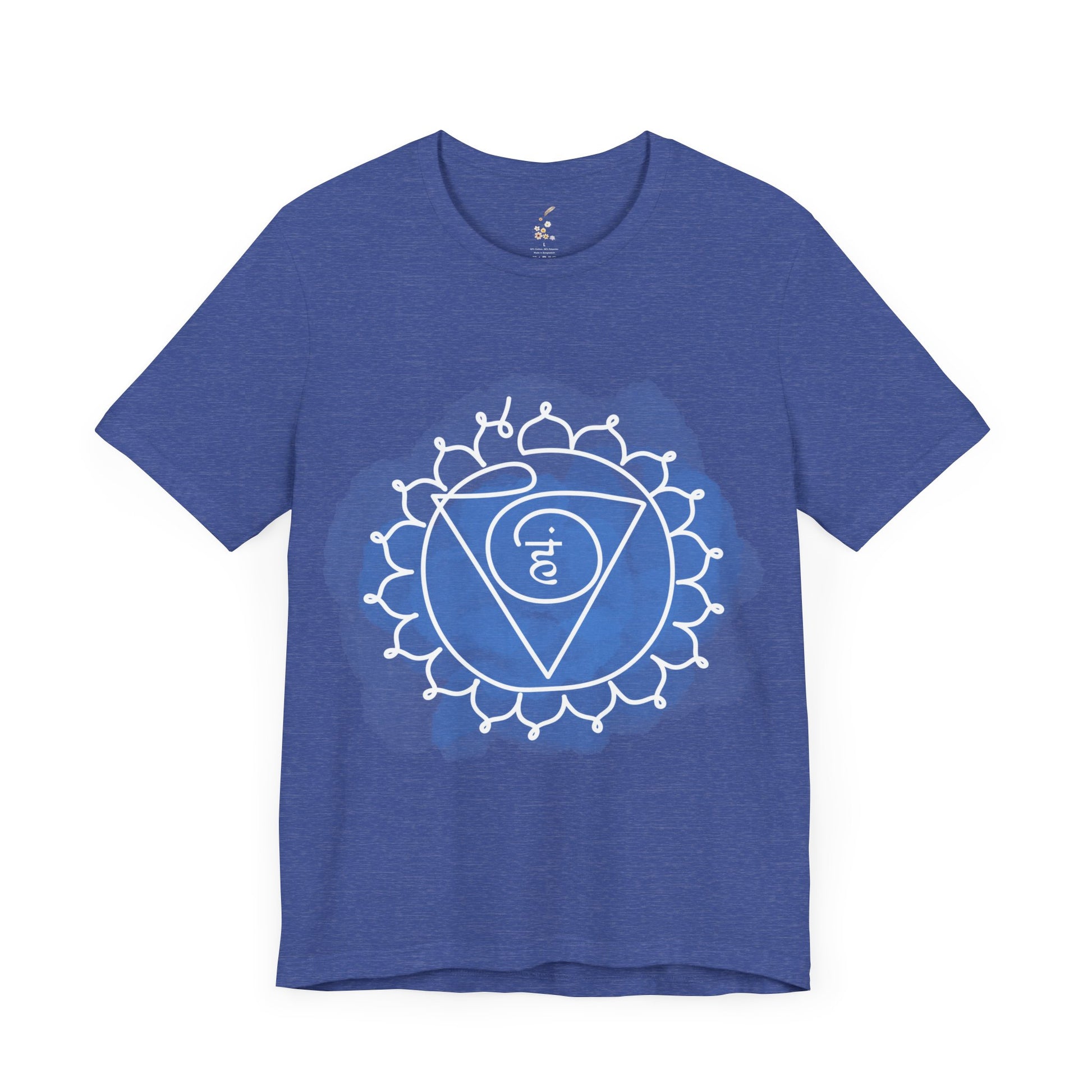 Blu King Vishuddha Chakra t-shirt symbolizing self-expression and communication.