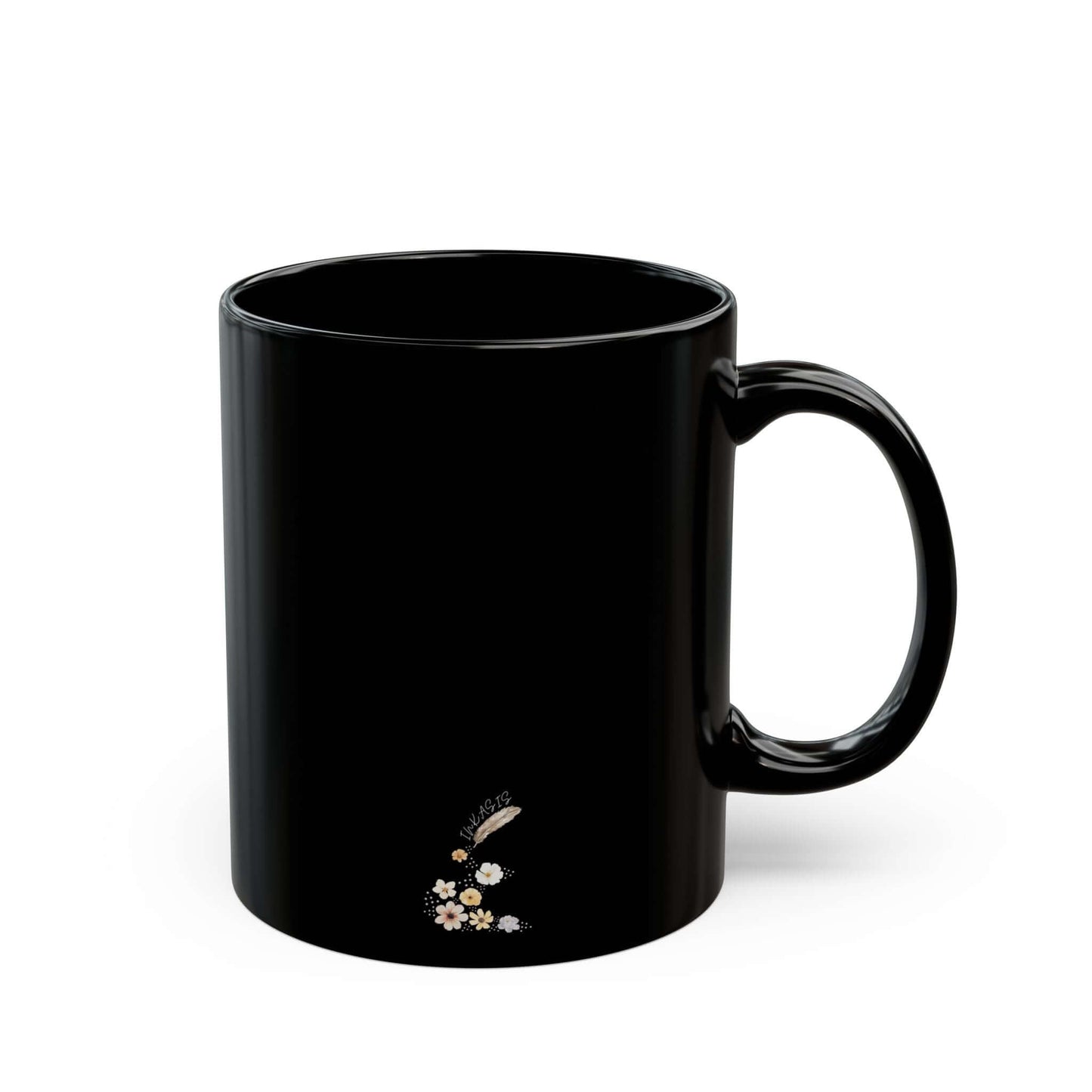 Blue ceramic Vishuddha Chakra Mug on black background, ideal for enhancing communication.