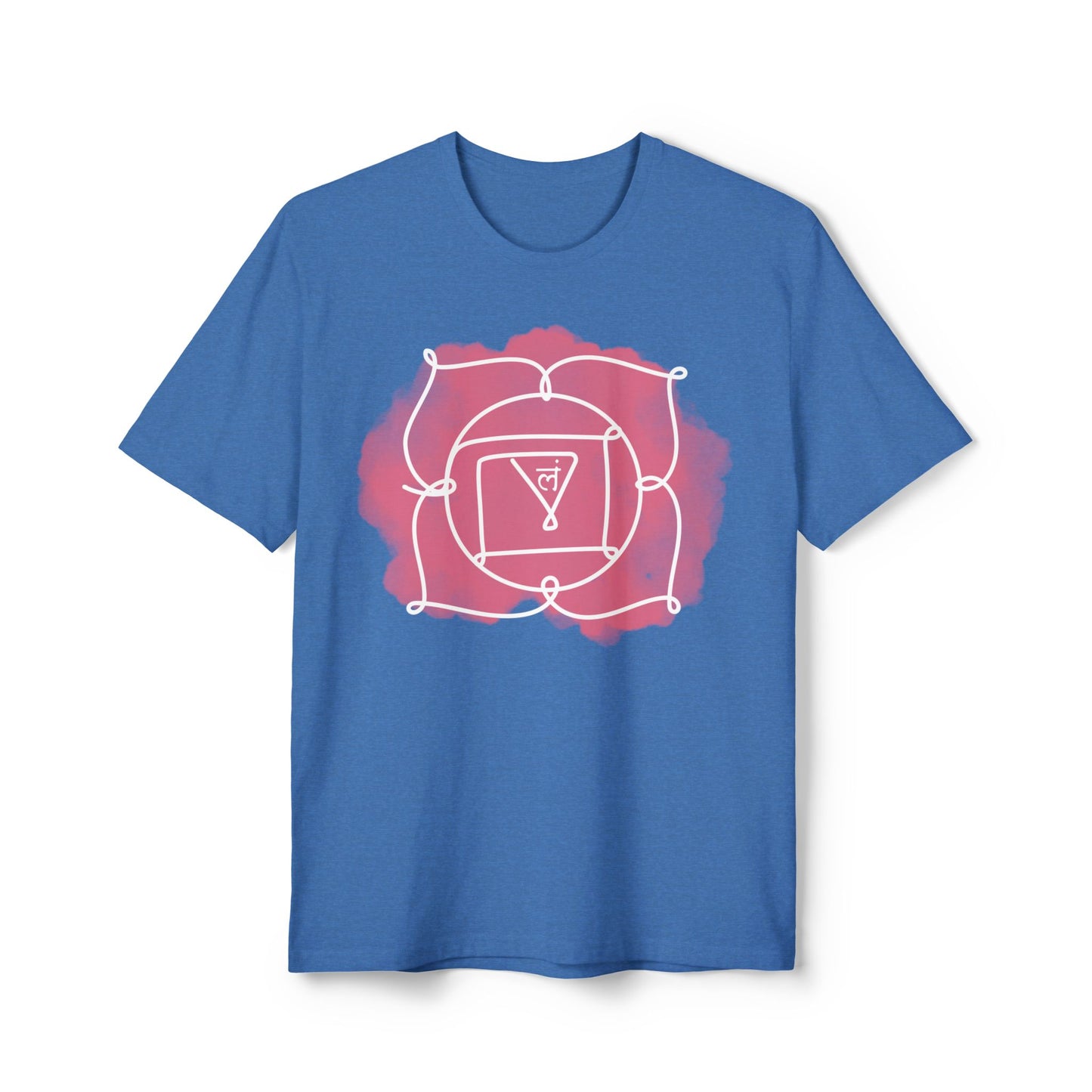 Muladhara Root Chakra t-shirt designed for yoga lovers and spiritual seekers. Available in black and white.

