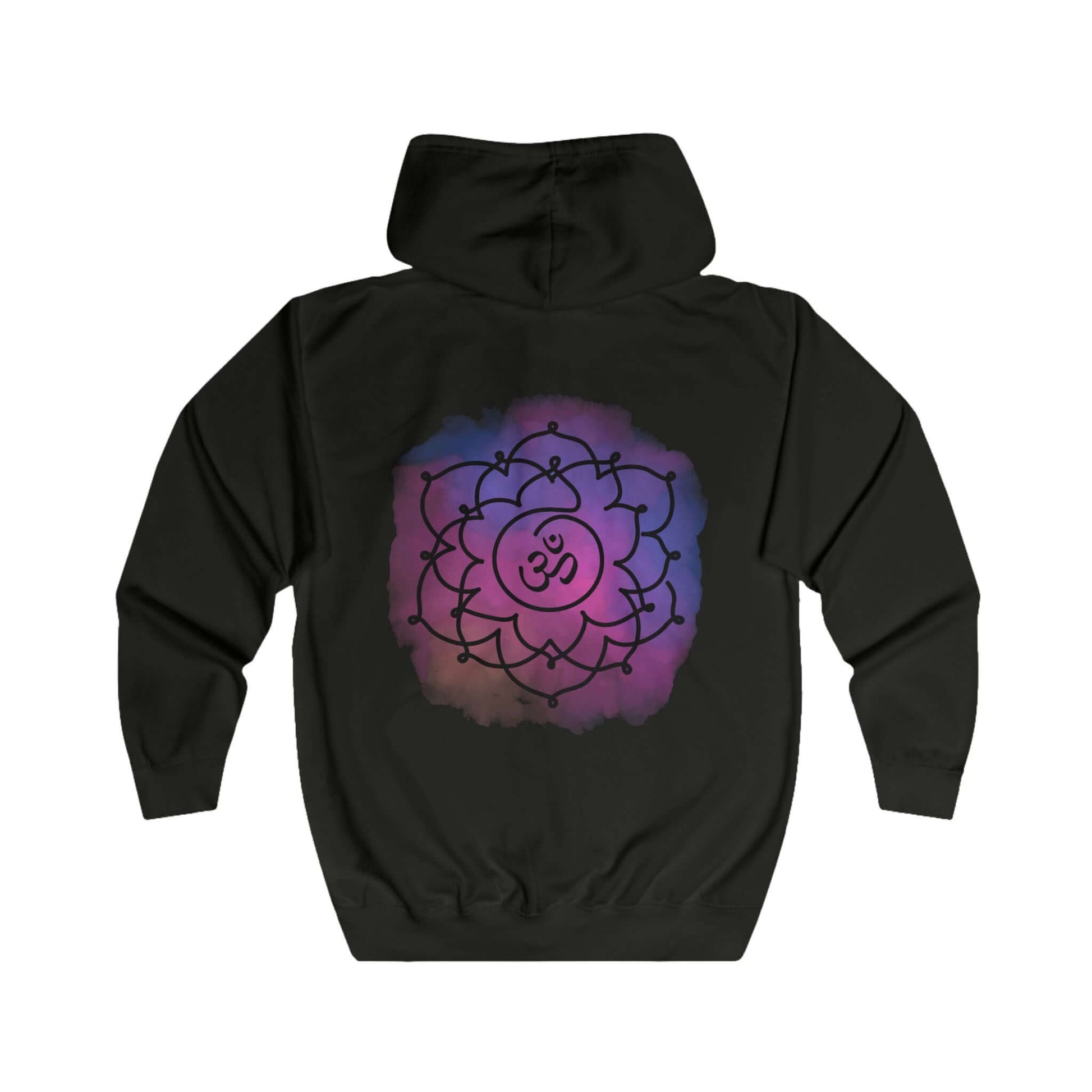 Sahasrara Chakra hoodie styled during yoga practice – unisex spiritual hoodie for meditation and relaxation.